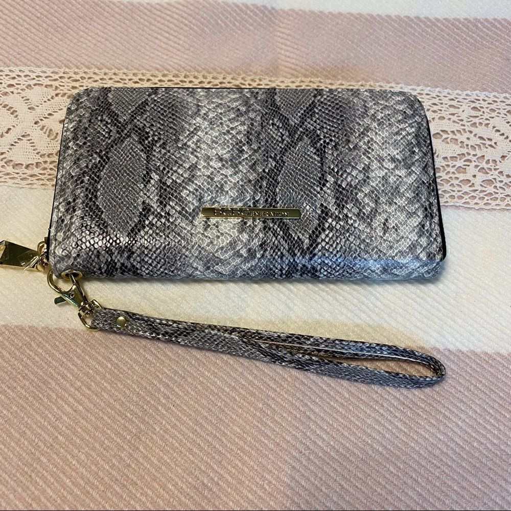 BCBGeneration Faux Snake Wristlet